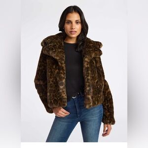 Sofia by Sofia Vergara Leopard Print Faux Fur Jacket